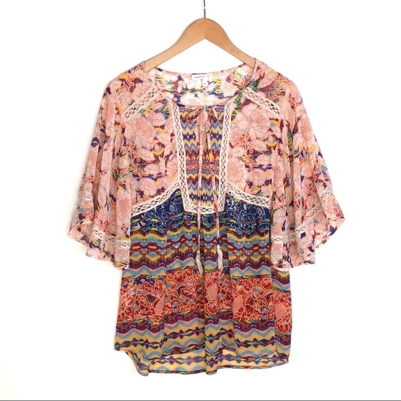 Anthropologie Tops - Anthro Meadow Rue Prairie Blossoms Batai blouse
